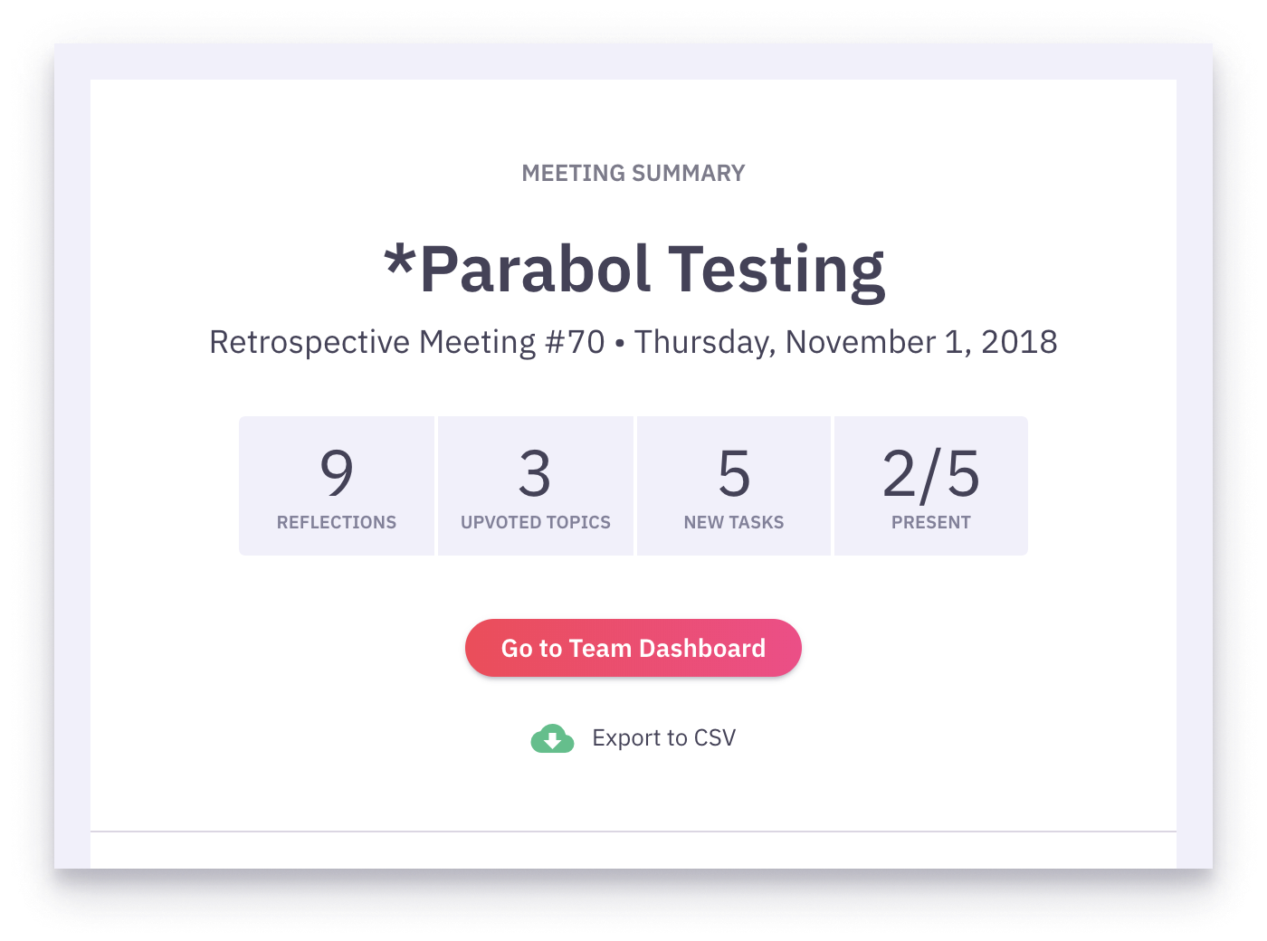 retrospective meeting data export