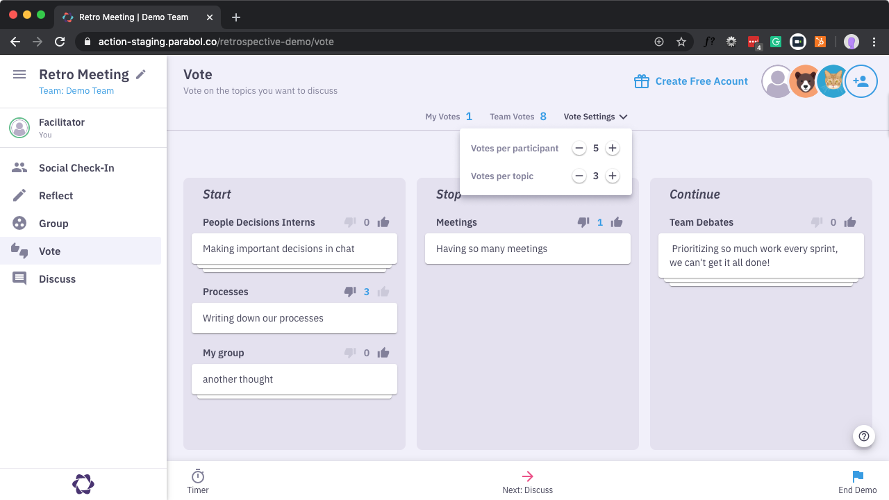 Parabol voting design prototype