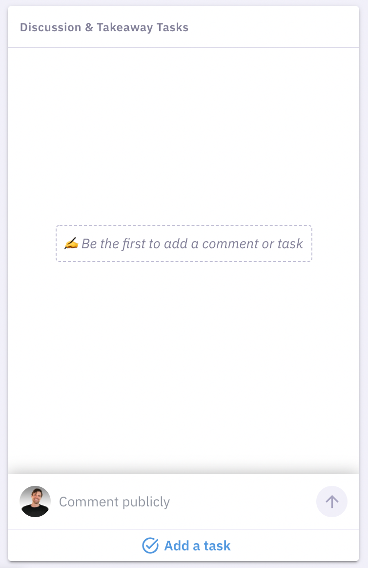 Discussion Panel Task Button Design Update