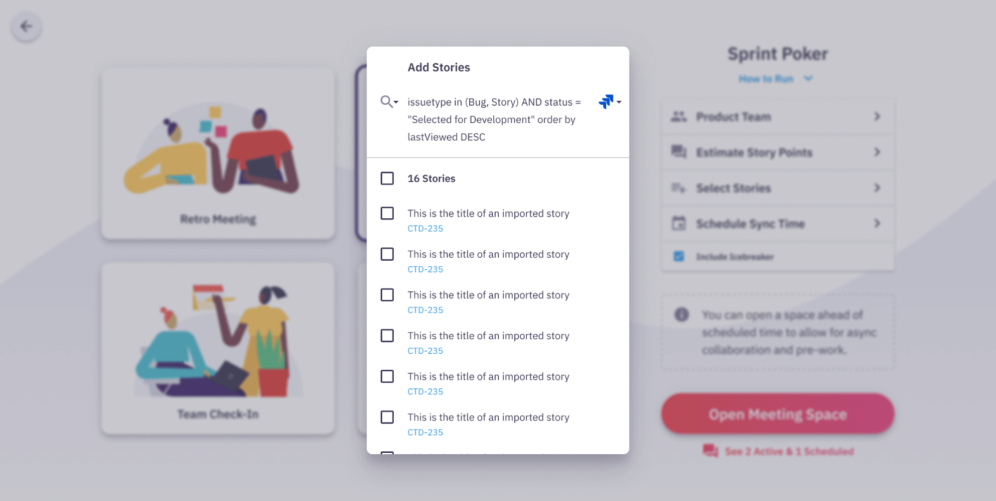 Parabol Sprint Poker Story Selection Design