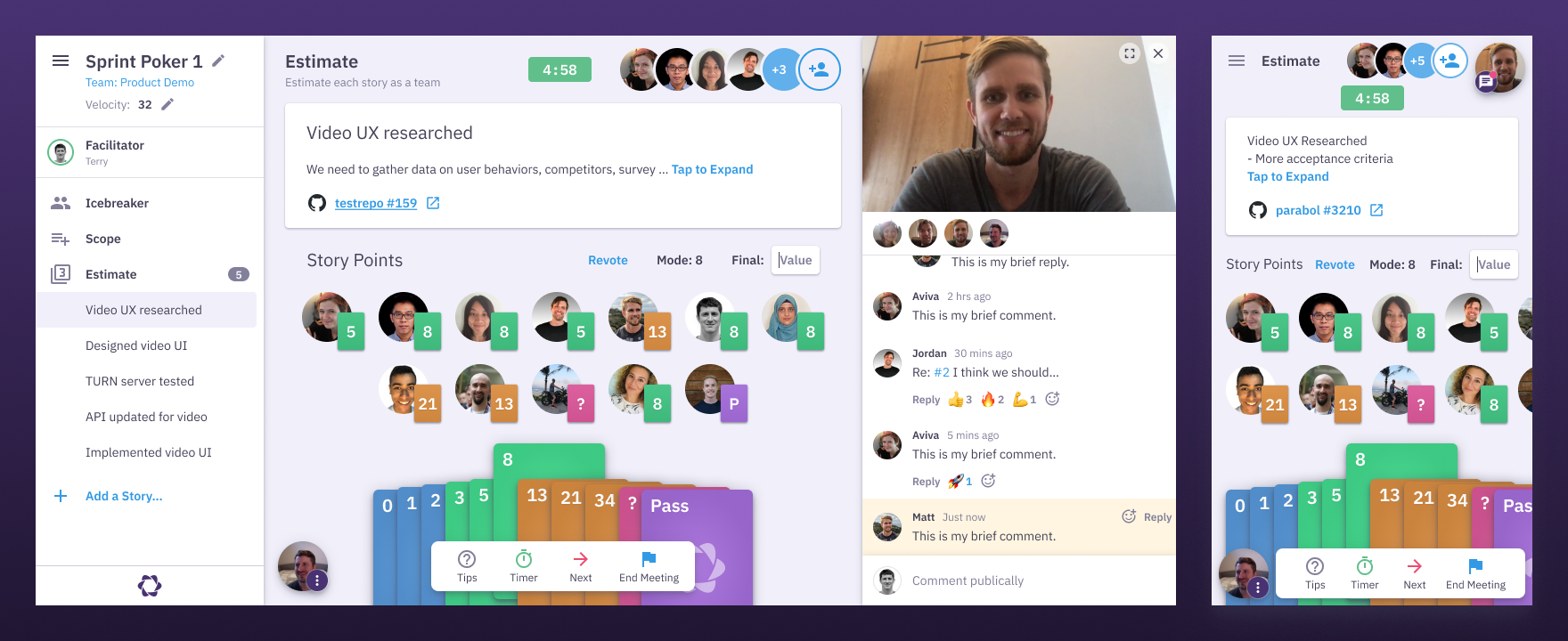 Parabol sprint poker multiplayer ux design idea
