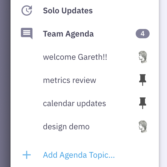 Sort your agenda as you like, including moving items above your pinned items