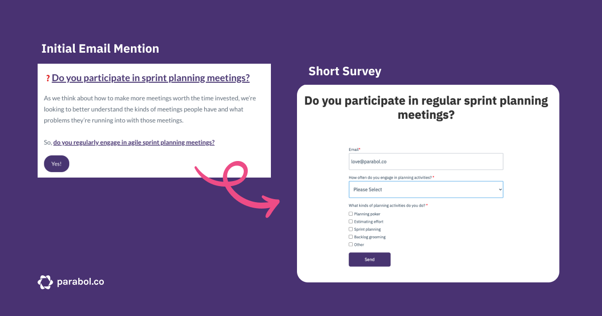 We started our UX research by reaching out to and qualifying users for interviews.