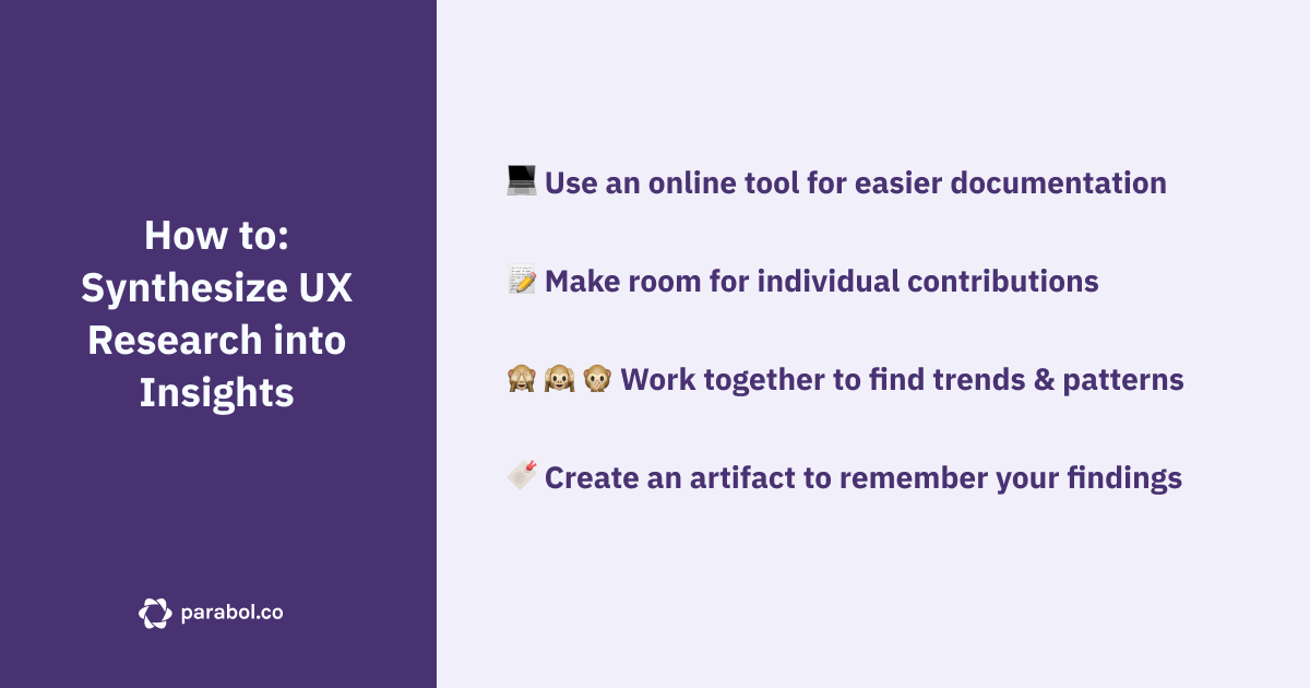 Tips for synthesizing UX research