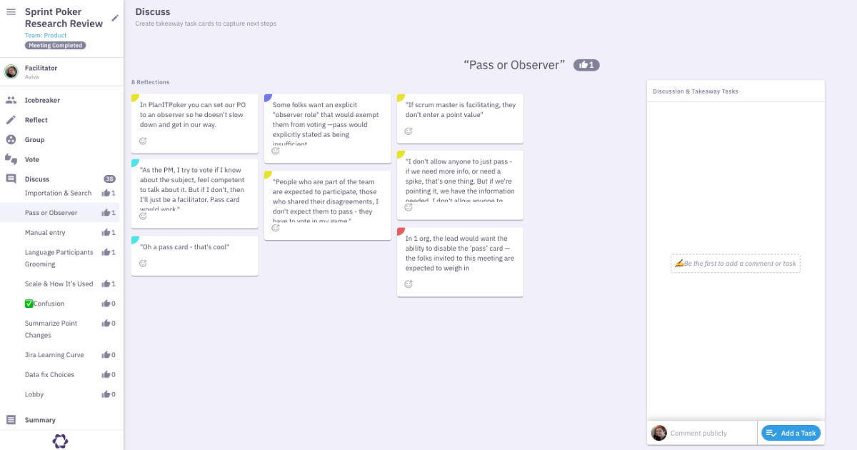 Color-coding lets us see that the 'pass' feature was confusing.
