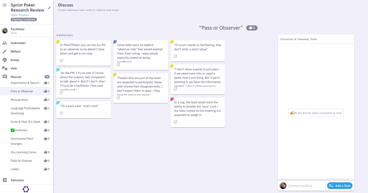 Color-coding lets us see that the 'pass' feature was confusing. 