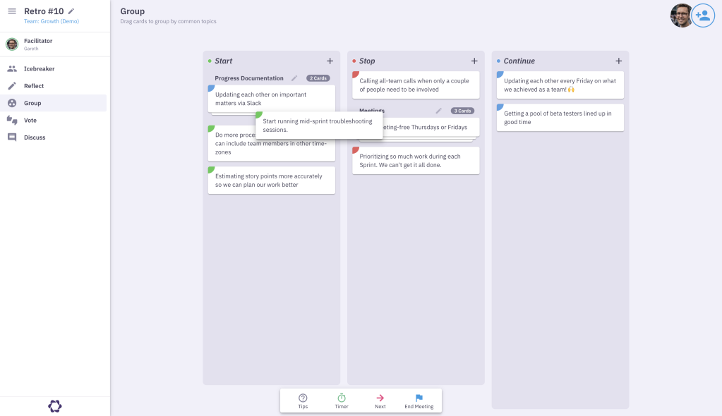 parabol retrospective group phase