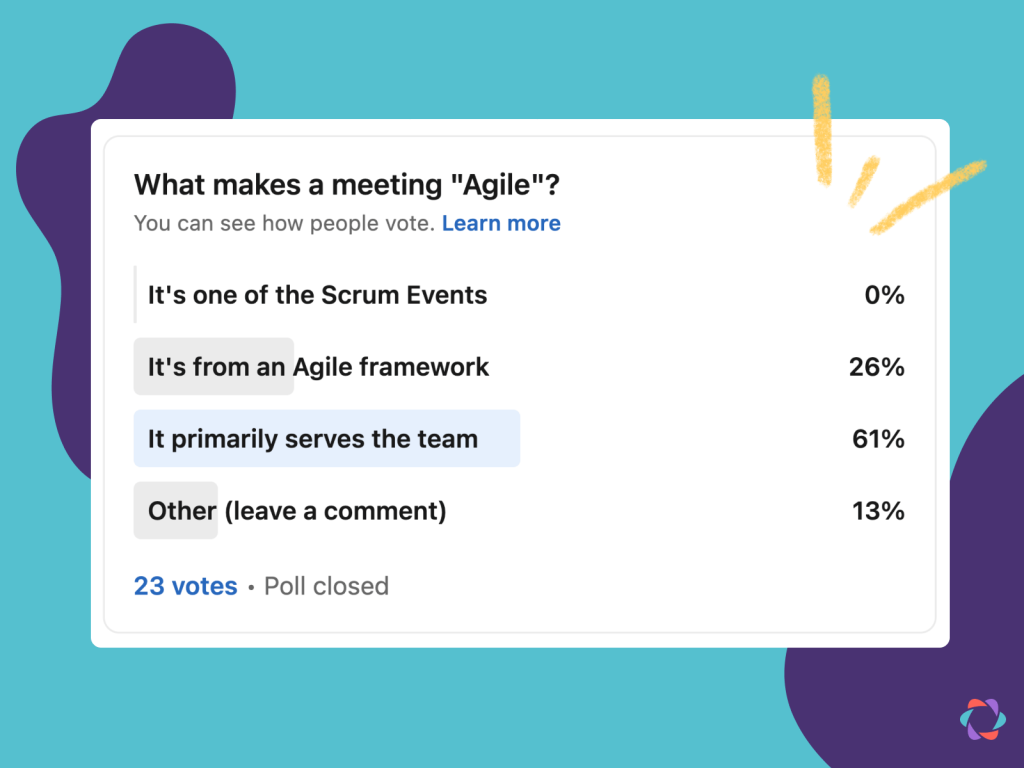 screenshot of a poll of what makes a meeting agile