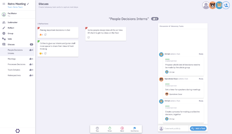 Parabol retrospective in the Discuss phase