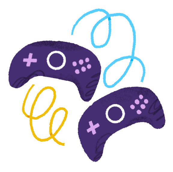 Illustration of game controllers