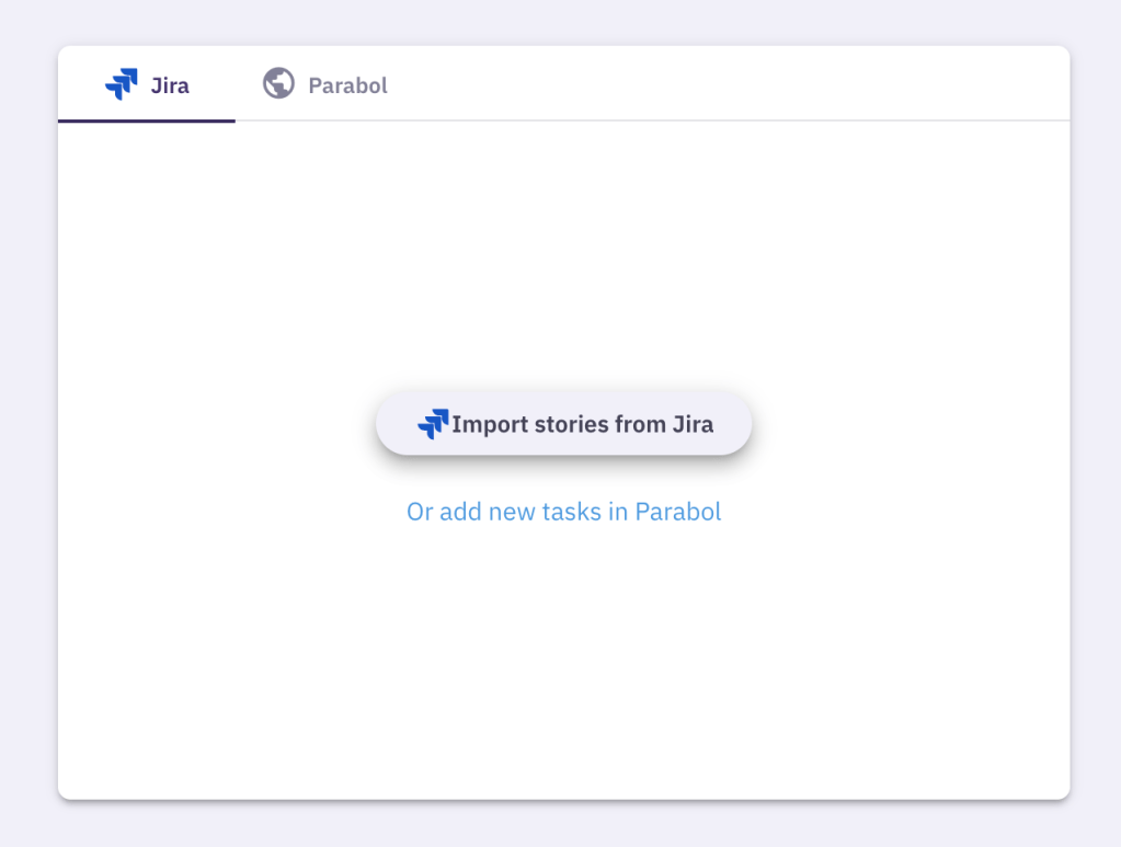 screenshot of the import from Jira button