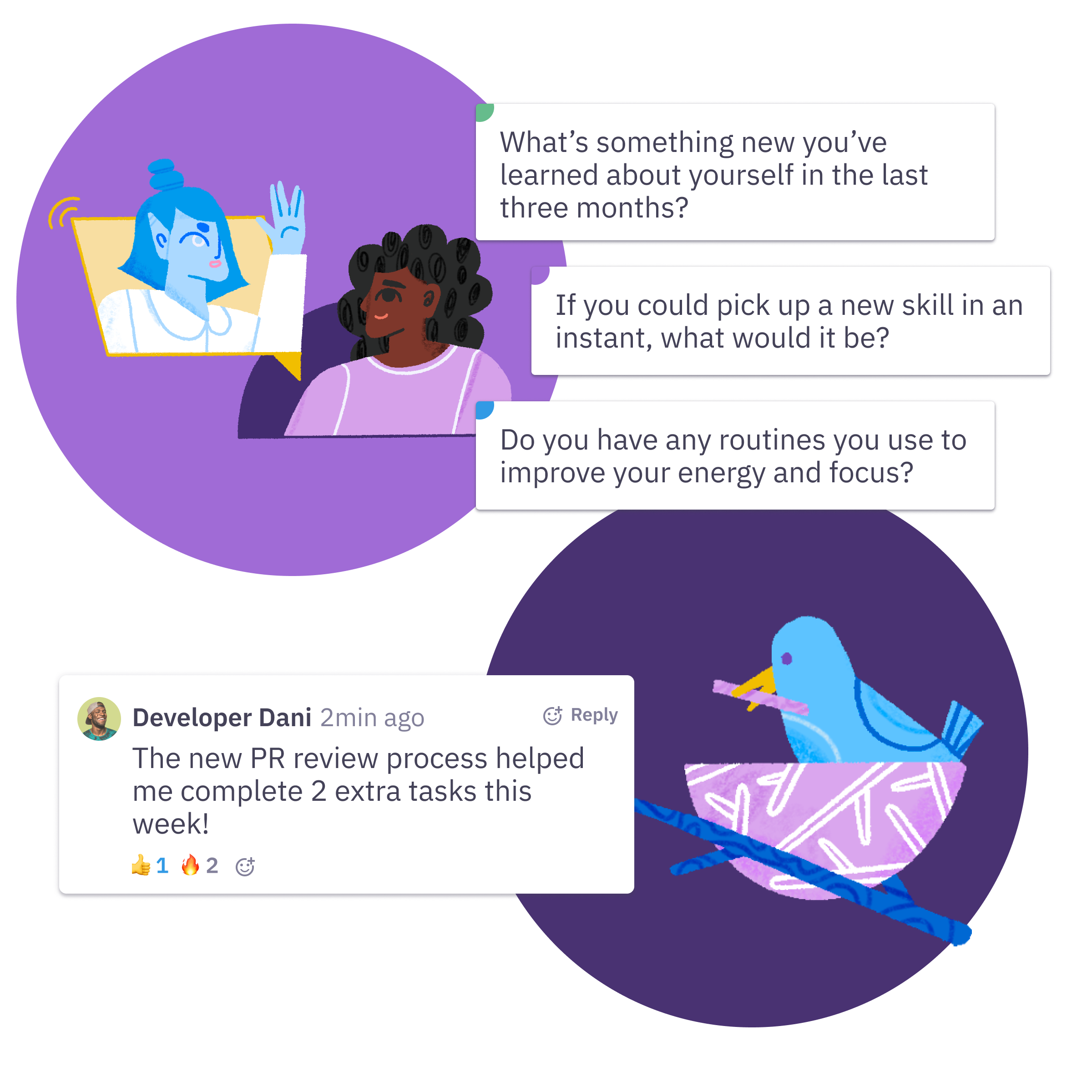 hero-purpose image of icebreakers and reflections