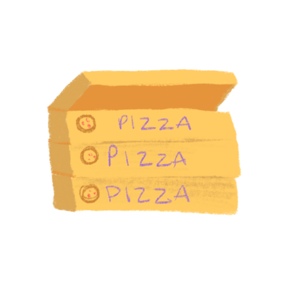 illustration of boxes of pizza
