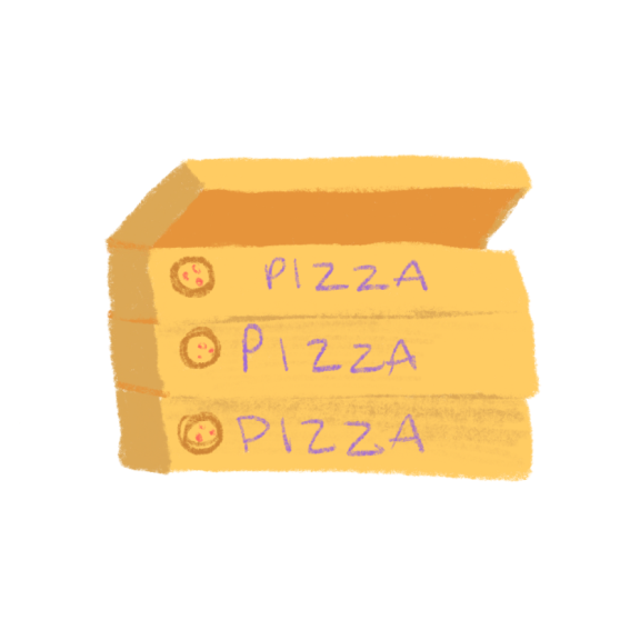 illustration of boxes of pizza