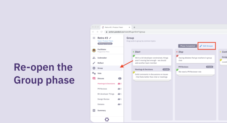 Re-open the Group phase