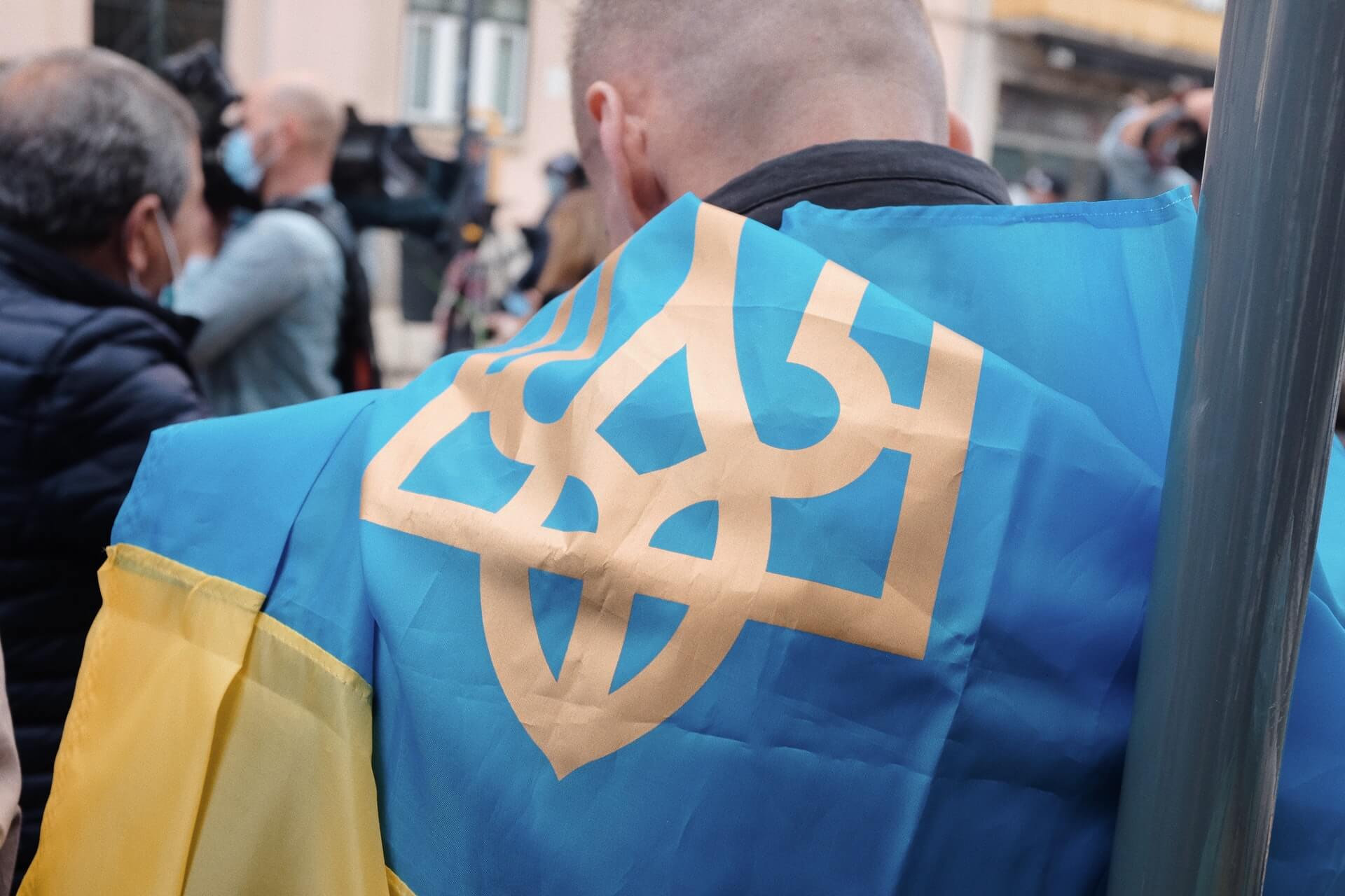Ukrainian flag with Tryzub Ukrainian flag with Tryzub
