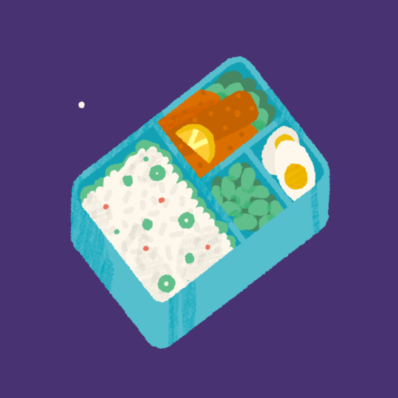 Decorative image showing a neatly organized bento box