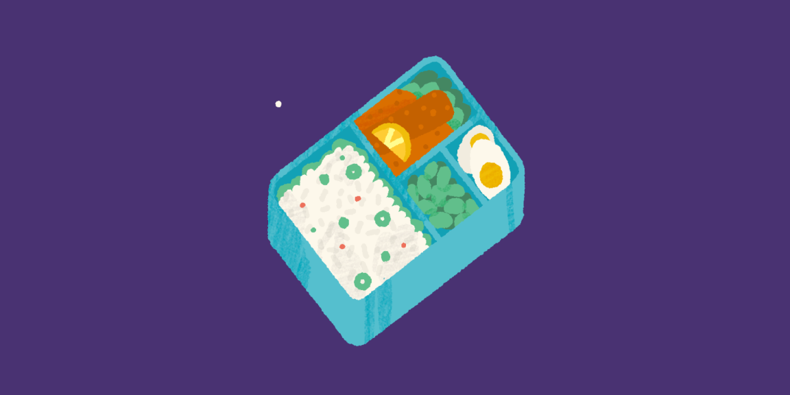 Decorative image showing a neatly organized bento box