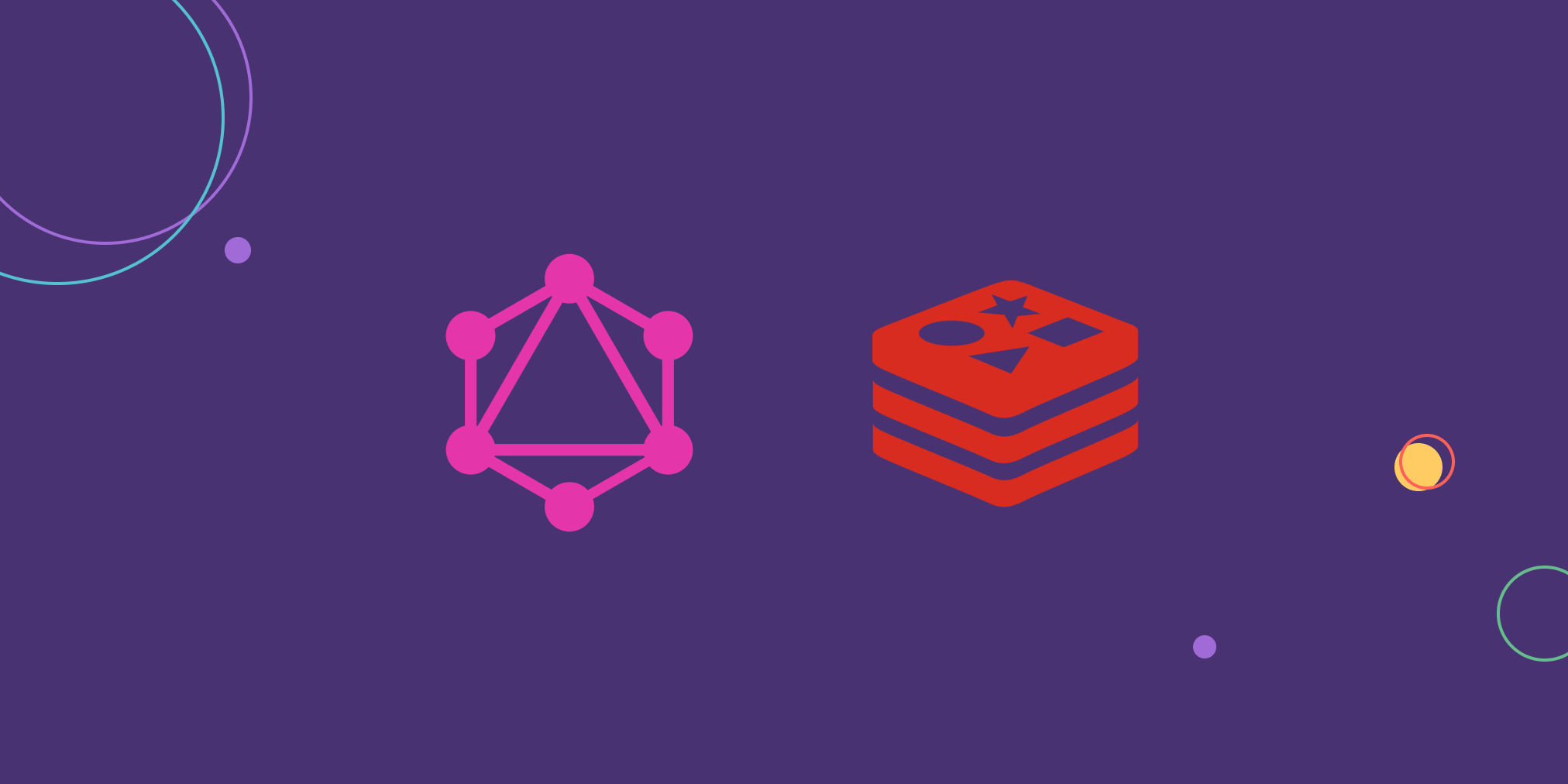 GraphQL logo and Redis logo