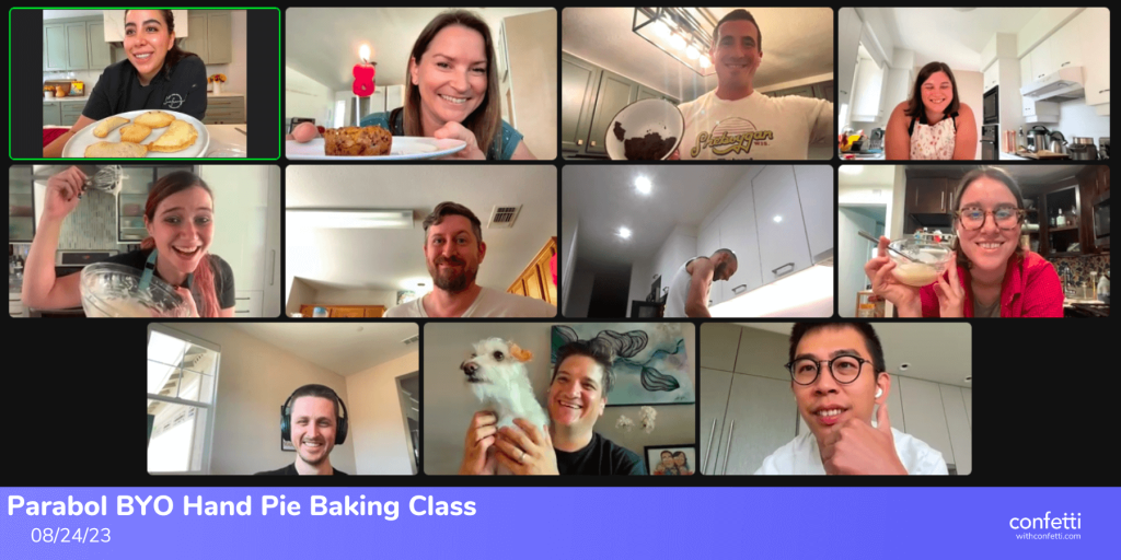 Screenshot of the Parabol team on Zoom
