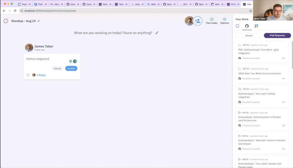 Demo of Parabol's upcoming work tray feature