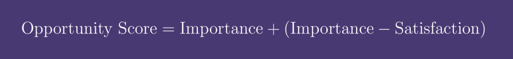 opportunity score prioritization framework formula