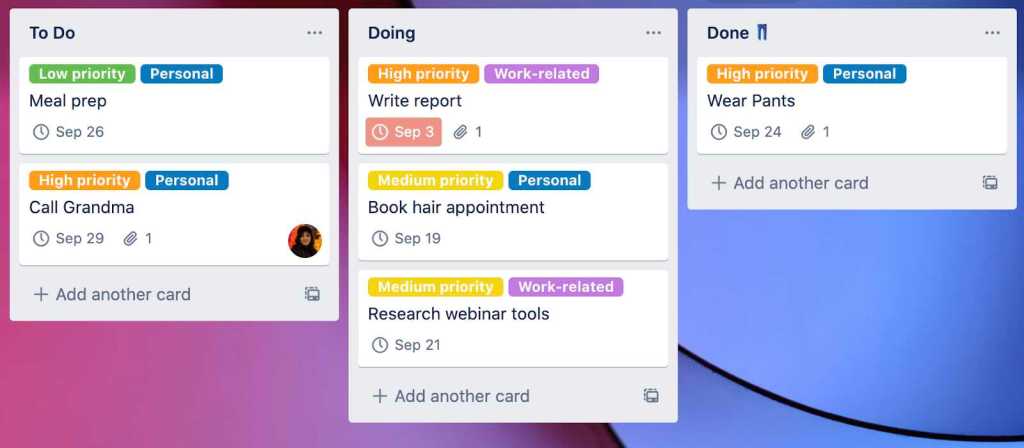 Prioritizing using Trello