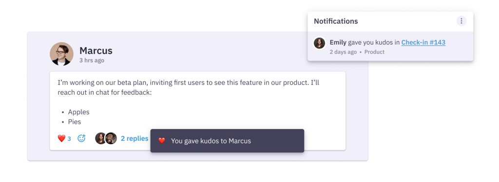 Parabol's Kudos feature