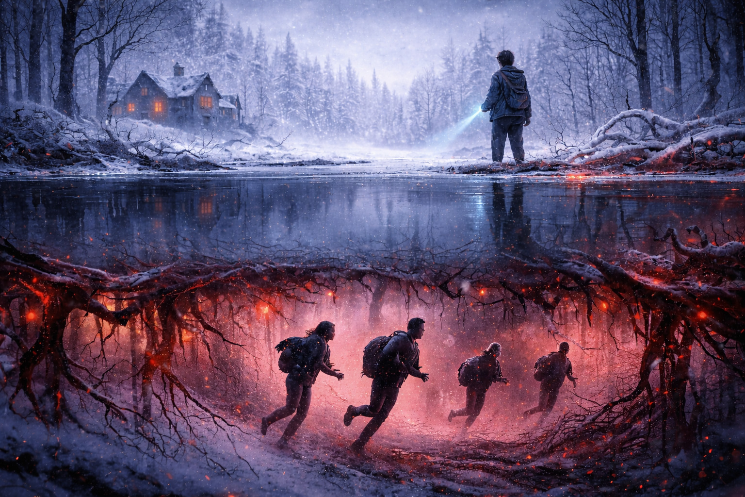 Life in the Upside Down Hero An artistic depiction of the horror and uncertainty of living in Minnesota during Operation Metro Surge based on The Upside Down as featured in the T.V. series Stranger Things