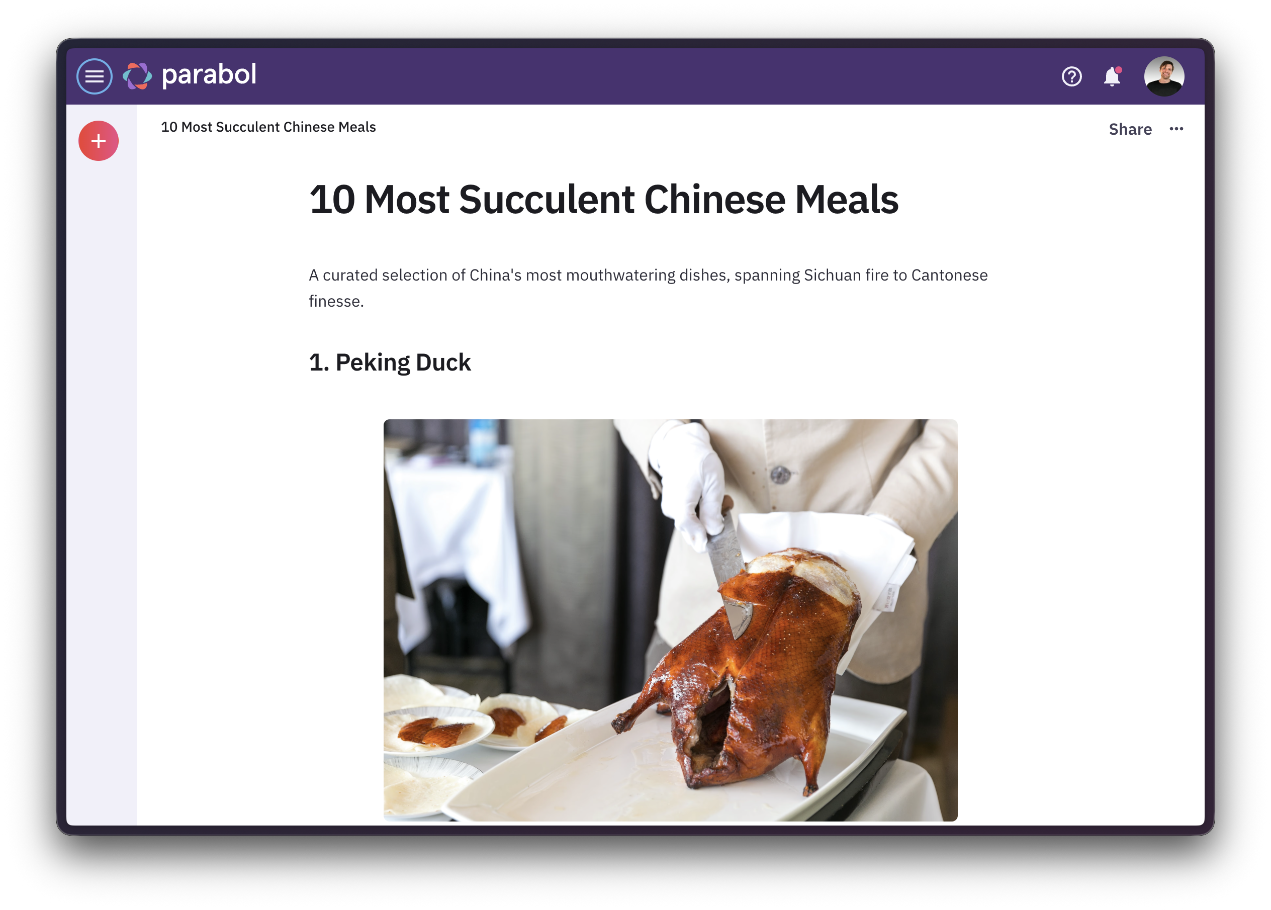 Parabol Pages Chinese Meal Example Example Parabol Pages document showing a collection of the 10 most succulent Chinese meals