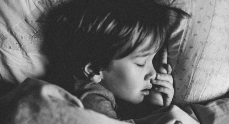 Girl Sleeping Grayscale