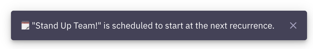The redesigned meeting snackbar notification