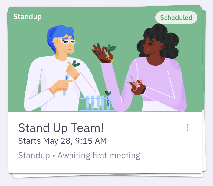 The redesigned Meeting Series stack