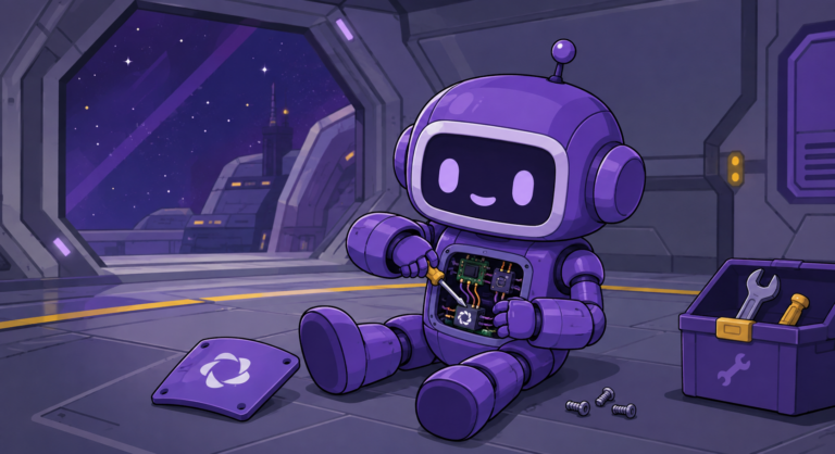 Hero Image for Friday Ship 503 a Parabol robot repairs itself